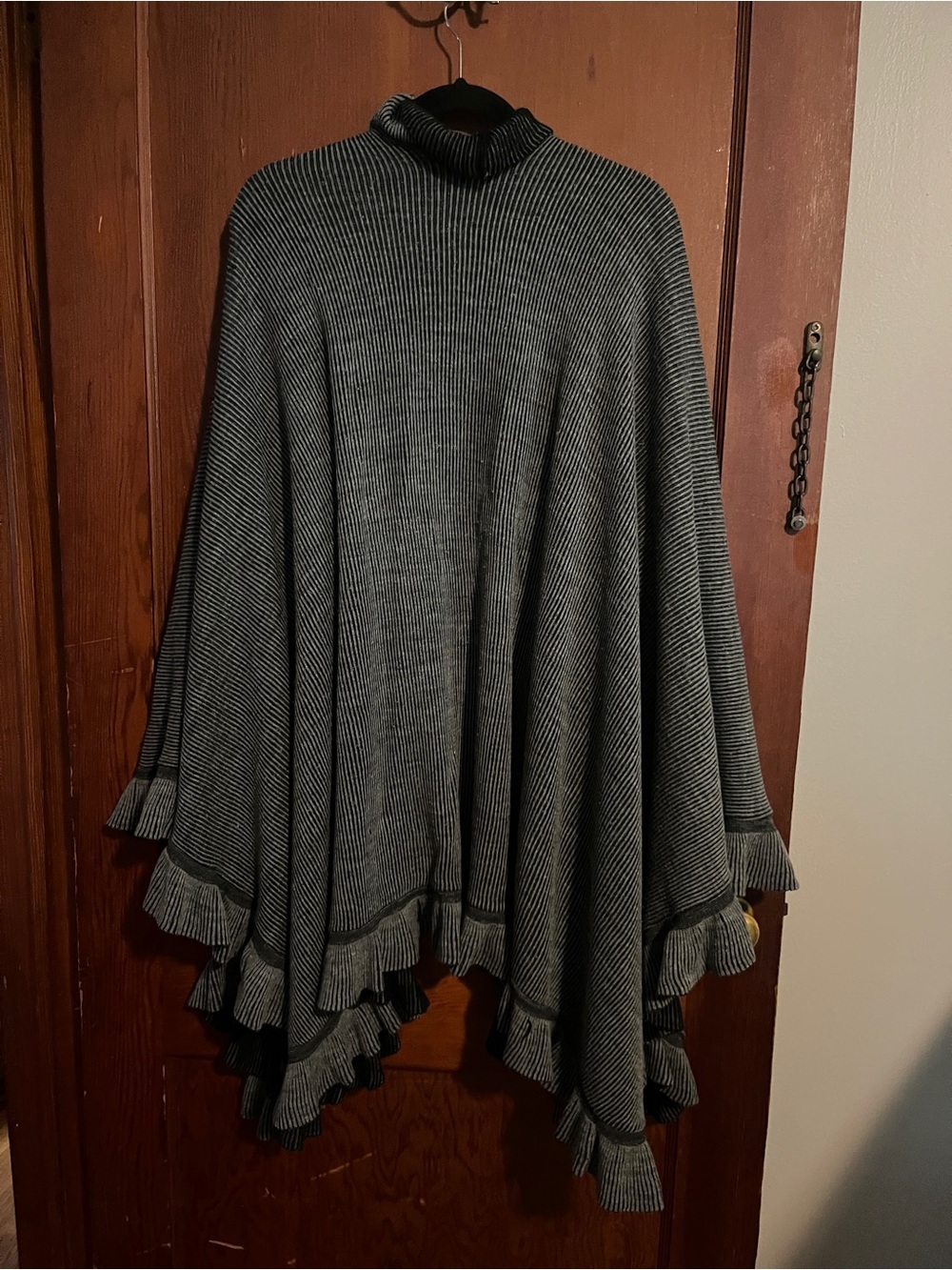 Gray Ruffle-Trim Women's Sweater Wrap - Picture 6 of 6